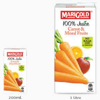 MARIGOLD 100% Juice 1L - Carrot &amp; Mixed Fruits (1CTN X 12UNIT X 1L)
